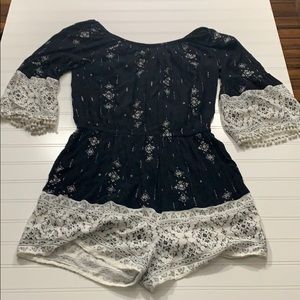 Black and white romper
